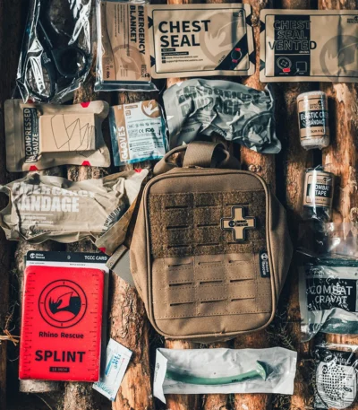 RHINO RESCUE-SE IFAK Trauma First Aid Kit,Tactical Medical Pouch for Car Home Travel Hiking and Camping,Emergency Survival Gear 1