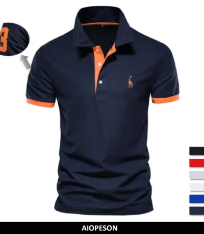 AIOPESON Embroidery 35% Cotton Polo Shirts for Men Casual Solid Color Slim Fit Mens Polos New Summer Fashion Brand Men Clothing 1