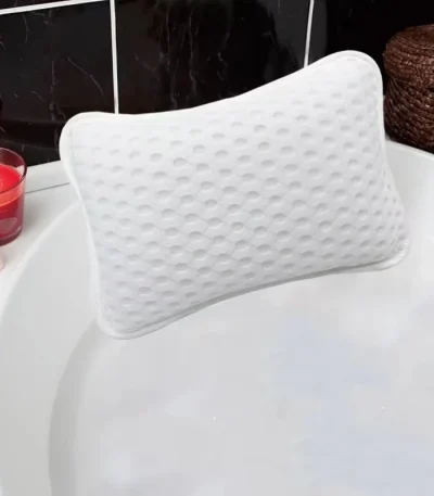 Bath Pillow with Easy-Dry Hook, Neck Support, 2 Anti-Slip Suction Cups 1