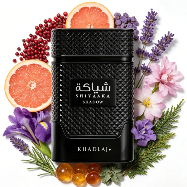 KHADLAJ-SHADOW Shiyaaka Shadow Eau de Parfum for Men, Long-Lasting Woody Aromatic Fragrance, Sophisticated Perfume Spray for Daily Wear, Business and Evening Occasions