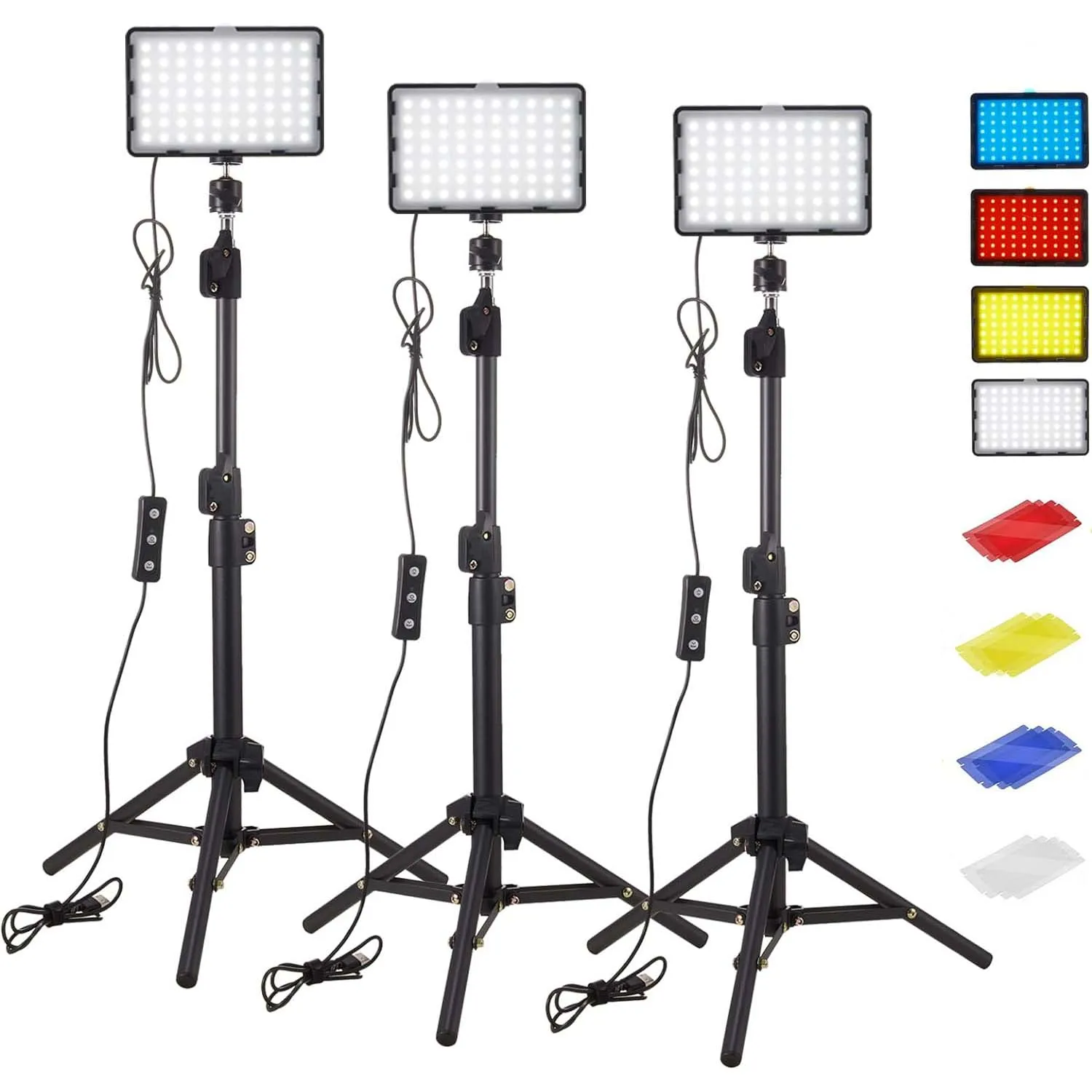 LED Photography Video Light Panel Lighting Photo Studio Lamp Kit With Tripod Stand RGB Filters For Shoot Live Streaming Youbube LED Photography Video Light Panel Lighting Photo Studio Lamp Kit With Tripod Stand RGB Filters For Shoot Live Streaming Youbube