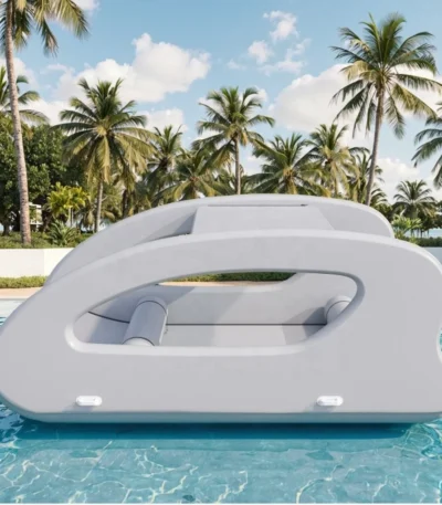 Real Factory Prices Manufacture Inflatable Yacht Catamaran Luxury Inflatable House Boat Sport with Engine for Floating Boat 1