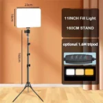 LED Video Light With Professional Tripod Stand Remote Control Dimmable Panel Lighting Photo Studio Live Photography Fill-in Lamp