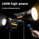 100W COB LED Video Lights with Bowens Mount Kit Continuous Output Lighting Spotlight  Photography Shooting Light with Reflector