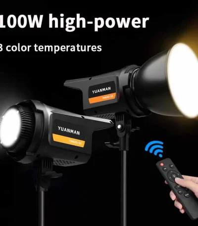 100W COB LED Video Lights with Bowens Mount Kit Continuous Output Lighting Spotlight  Photography Shooting Light with Reflector