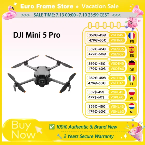 DJI Mini 5 Pro Ultra-Light & Foldable Drone with Camera 1-Inch CMOS Omnidirectional Obstacle Sensing Active Mini 5 Pro