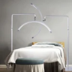 Fosoto 28inch 45W Silvery Multi-angle Rotation Half-Moon Light LED Floor Lash Lamp with Phone Clip For Eyelash Tattoo Salon