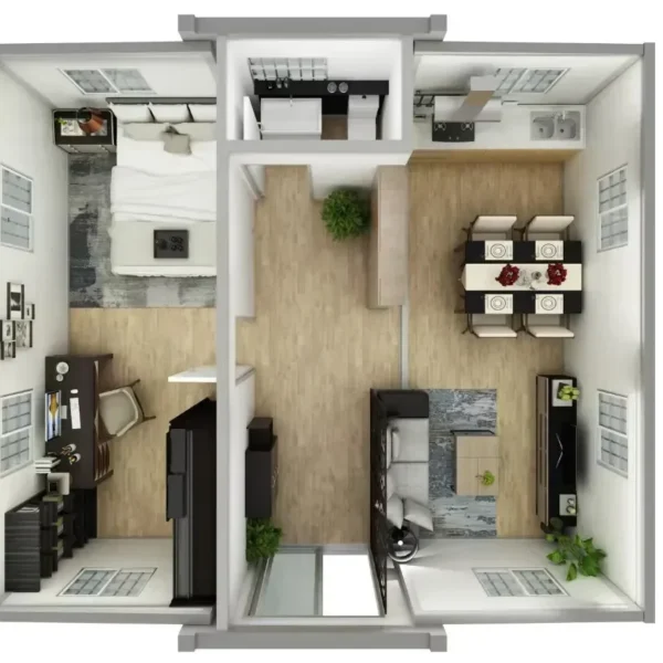 Customized Tuostar Luxury 20ft 40ft Container House Portable Tiny Homes 3 Bedroom Expandable Prefabricated Mobile Living Room Lu