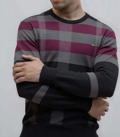 AIOPESON Men's Contrast Color Sweater Striped Crewneck Pullover Warm Knitted Cotton Blend Old Money Luxury Winter Sweater Male 1