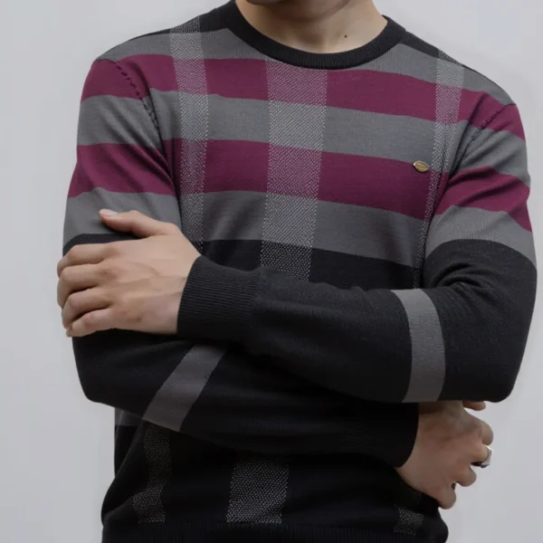 AIOPESON Men’s Contrast Color Sweater Striped Crewneck Pullover Warm Knitted Cotton Blend Old Money Luxury Winter Sweater Male
