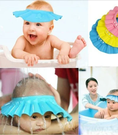 Baby Shower Soft Cap Adjustable Hair Wash Hat for Kids Children Shampoo Bathing Shower Protect Head Cover Shower Eye Splashguard 1
