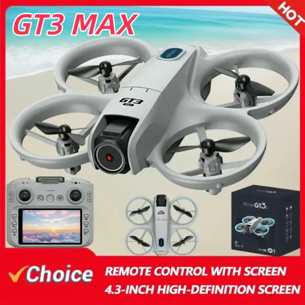 2025New GT3 MAX Drone 8K HD 4.3″ Remote Control Headless Mode Helicopter 360° Flip Quadcopter Toys Mini Drone Fors Kid Toy Gifts