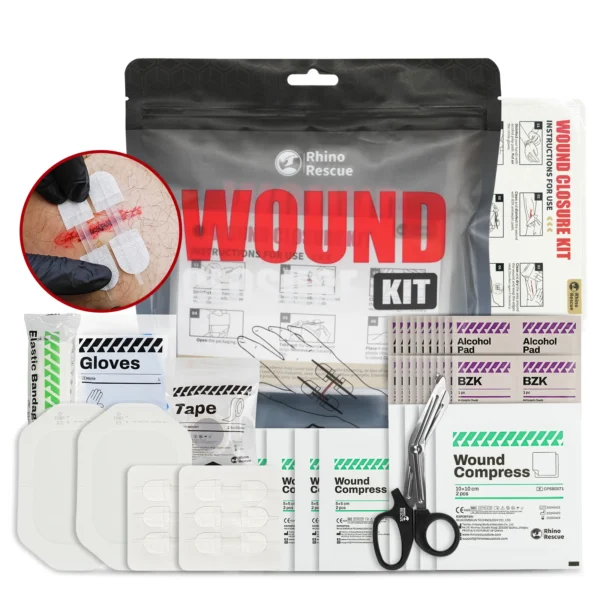 RHINO RESCUE Zip Stitch with Wound Dressings, Closure Strips, Zipstitch Laceration Closure Kit for Cut Care Band-Aid