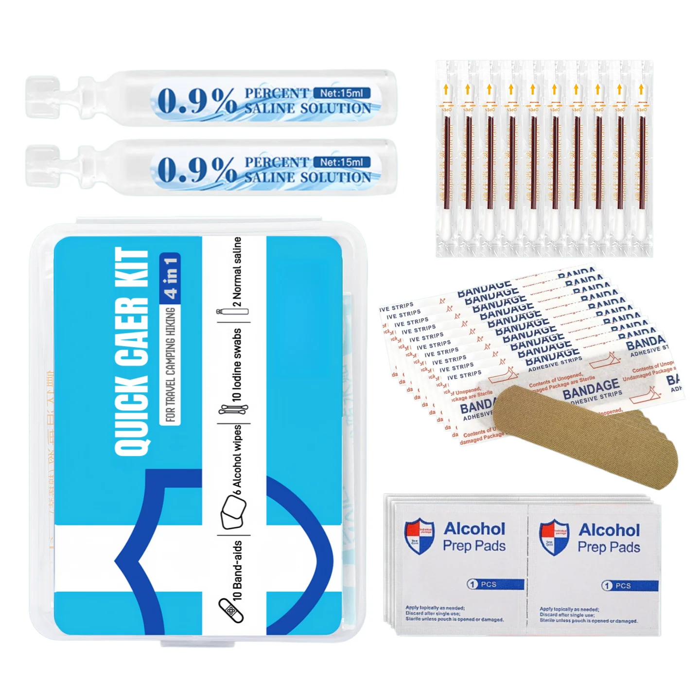 4 in 1 Iodophor Swab First Aid Kit Portable Disposable Disinfection Wound Care Plaster Skin Injury Home Travel Emergency Set 4 in 1 Iodophor Swab First Aid Kit Portable Disposable Disinfection Wound Care Plaster Skin Injury Home Travel Emergency Set