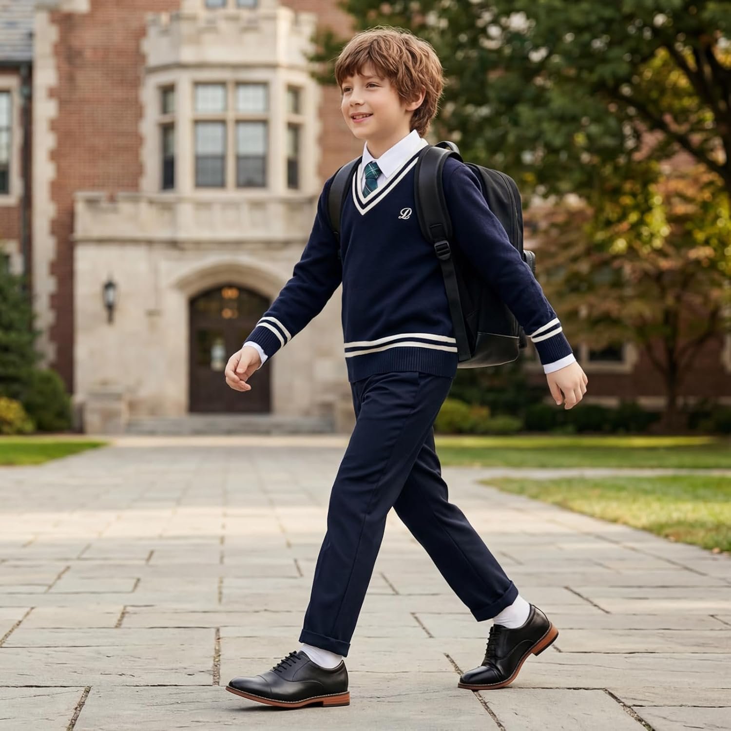 GINNI Boys Dress Shoes for Formal Church Wedding, Kids Uniform Oxfords for School Graduation, Comfortable Cap Toe Lace-Up Casual Oxford Oxford Shoes for Toddler/Little Kid/Big Kid - Image 3