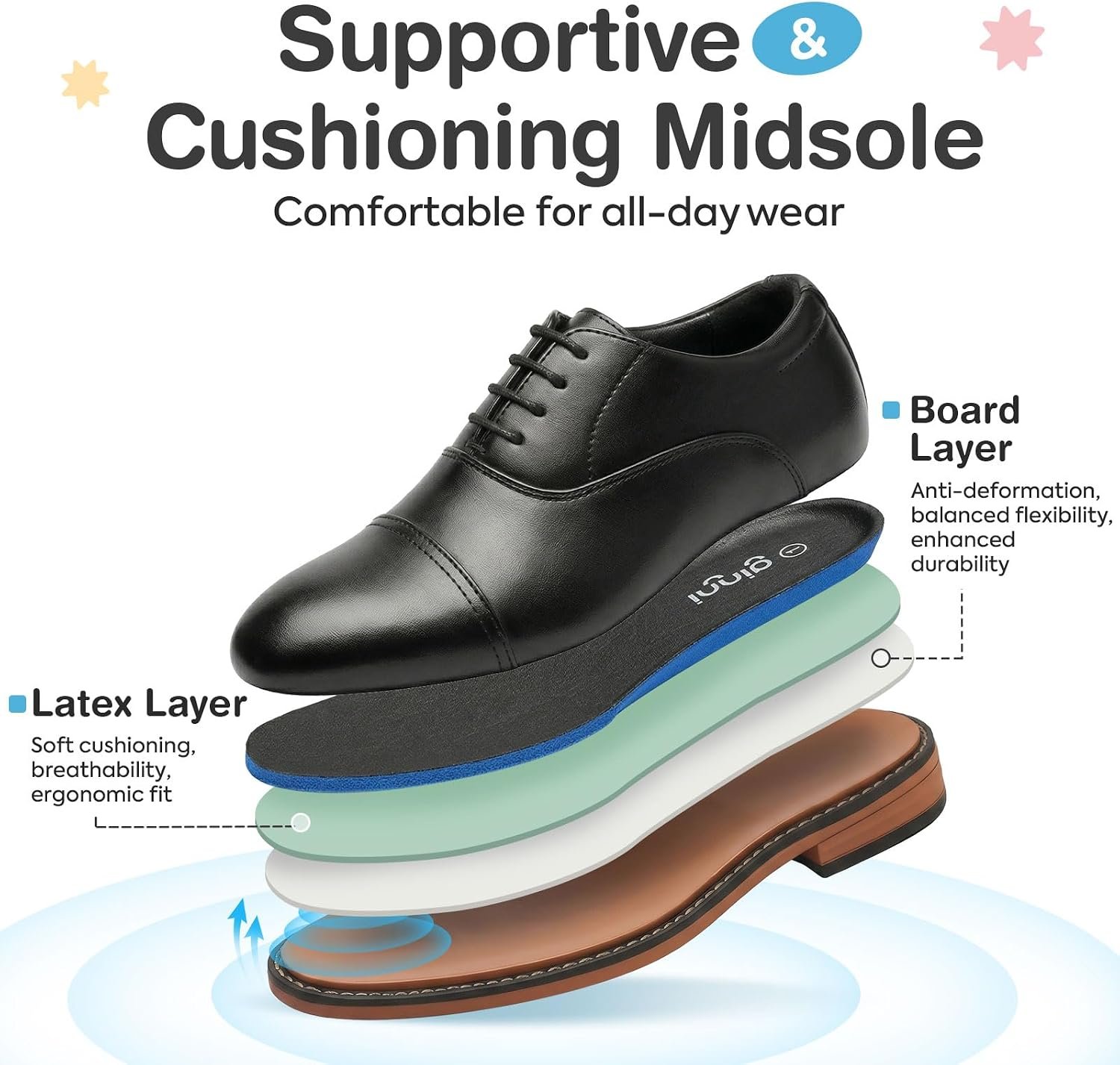 GINNI Boys Dress Shoes for Formal Church Wedding, Kids Uniform Oxfords for School Graduation, Comfortable Cap Toe Lace-Up Casual Oxford Oxford Shoes for Toddler/Little Kid/Big Kid - Image 4
