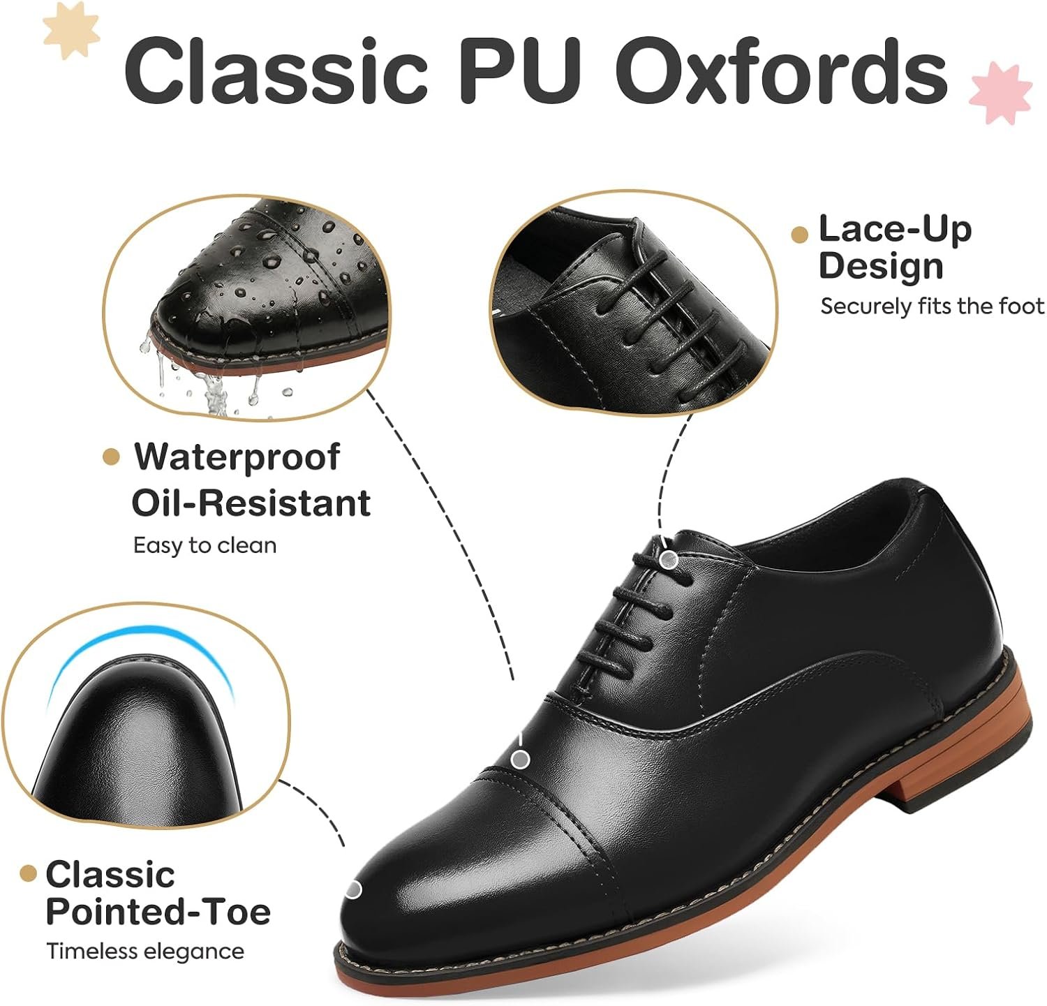GINNI Boys Dress Shoes for Formal Church Wedding, Kids Uniform Oxfords for School Graduation, Comfortable Cap Toe Lace-Up Casual Oxford Oxford Shoes for Toddler/Little Kid/Big Kid - Image 7