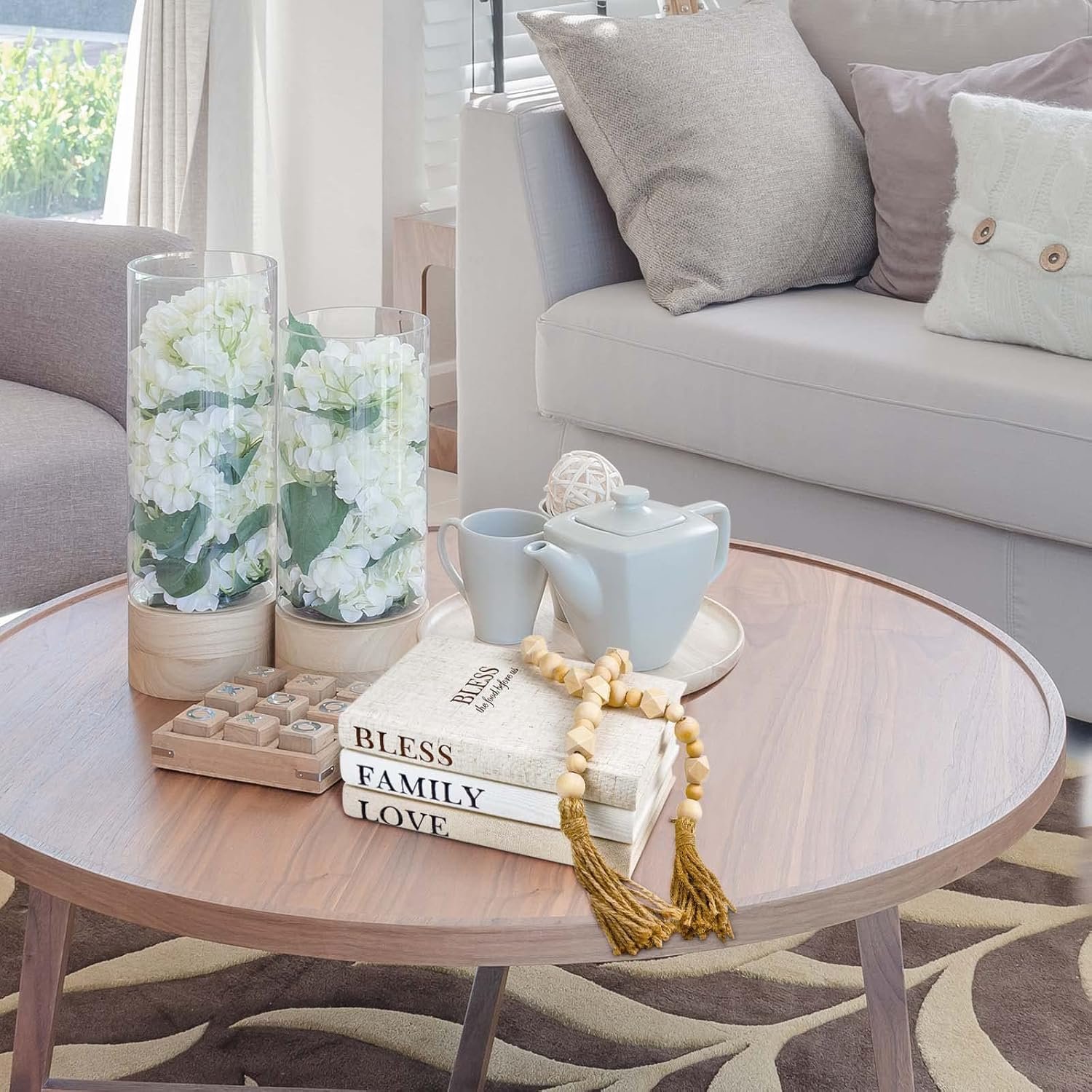 Linen Covered Decor Books 3 Pieces, Decorative Books for Home Decor, Coffee Table Books Decor, Stacked Book Decor - Shelf, Entryway, Console Table, Fireplace Mantel Decor (Bless/Family/Love) - Image 4