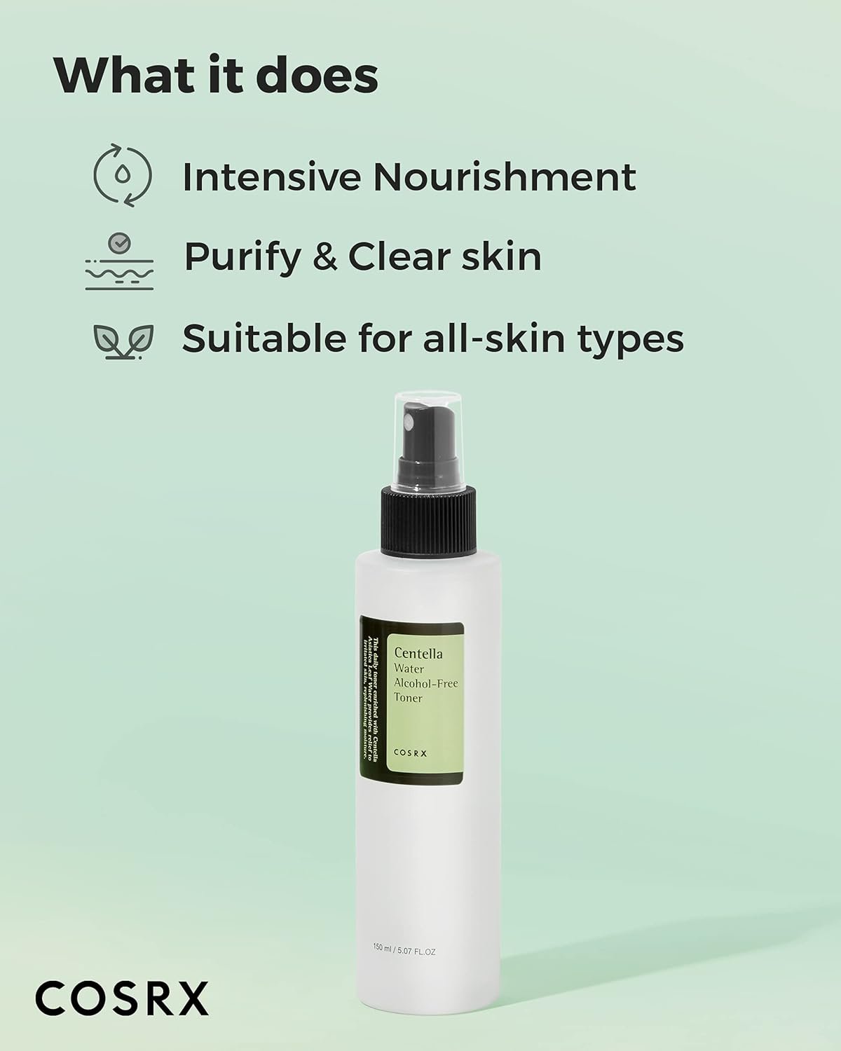 COSRX Alcohol-Free Cica Toner, 150ml / 5.07 fl.oz | Spray-type Korean Toner with Centella Asiatica for Hydrating & Soothing Redness | Korean Skin Care, Not Tested on Animals, Paraben Free - Image 5