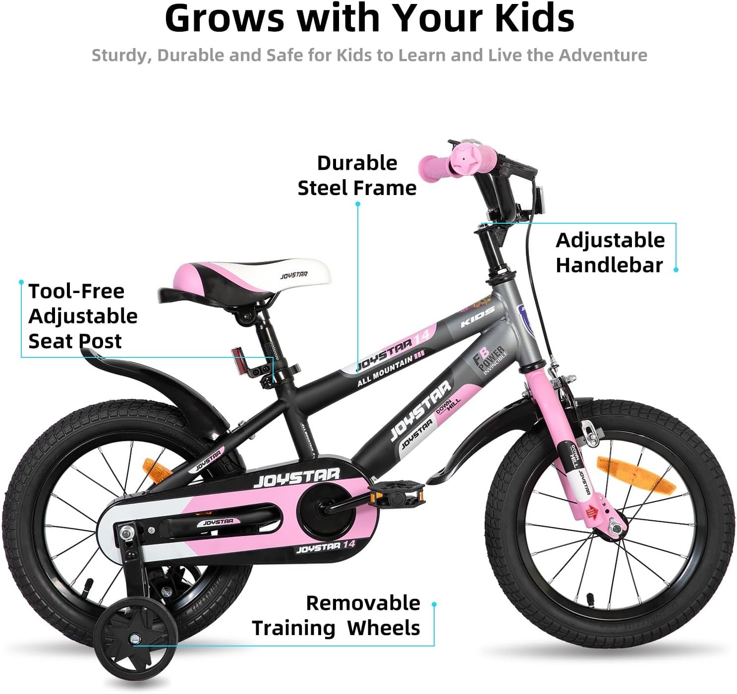 JOYSTAR New Berry Kids Bike for Boys and Girls Ages 3-12 Years Old, 12 14 16 Inch Kids Bicycles with Training Wheels, 20 Inch Bike with Kickstand, Multiple Colors | for Boys and Girls - Image 3