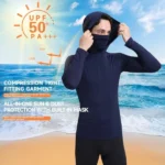 3 Pack Men’s UPF 50+ Sun Protection Hoodies, Long Sleeve Moisture Wicking Shirts with Face Mask for Fishing