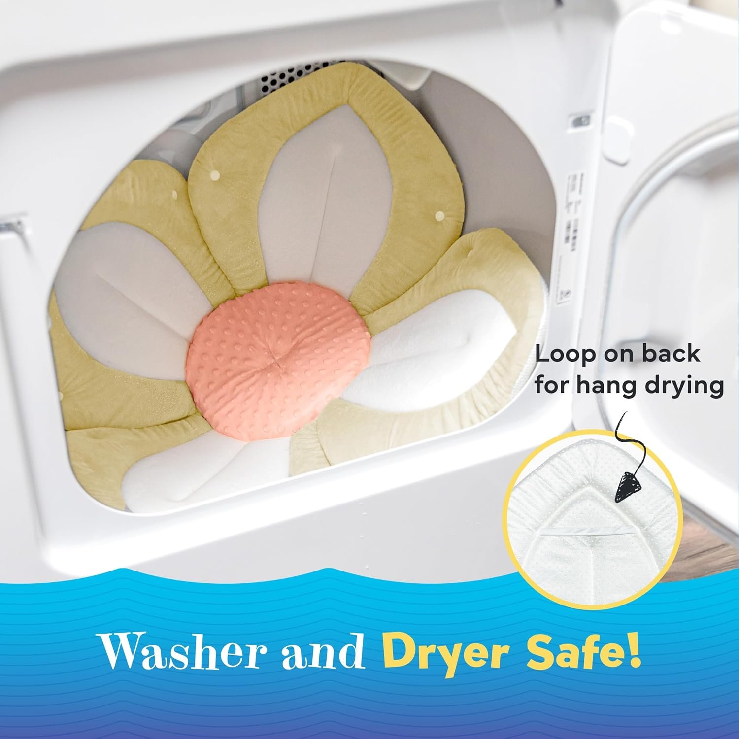 Blooming Baby ColorBloom Baby Bath Seat for Sink - Temperature-Sensing Color-Changing Fabric, Plush Lotus Bath Cushion, Fits Most Sinks, Machine Washable, Newborn Bath Support (0–6 Months) - Image 5