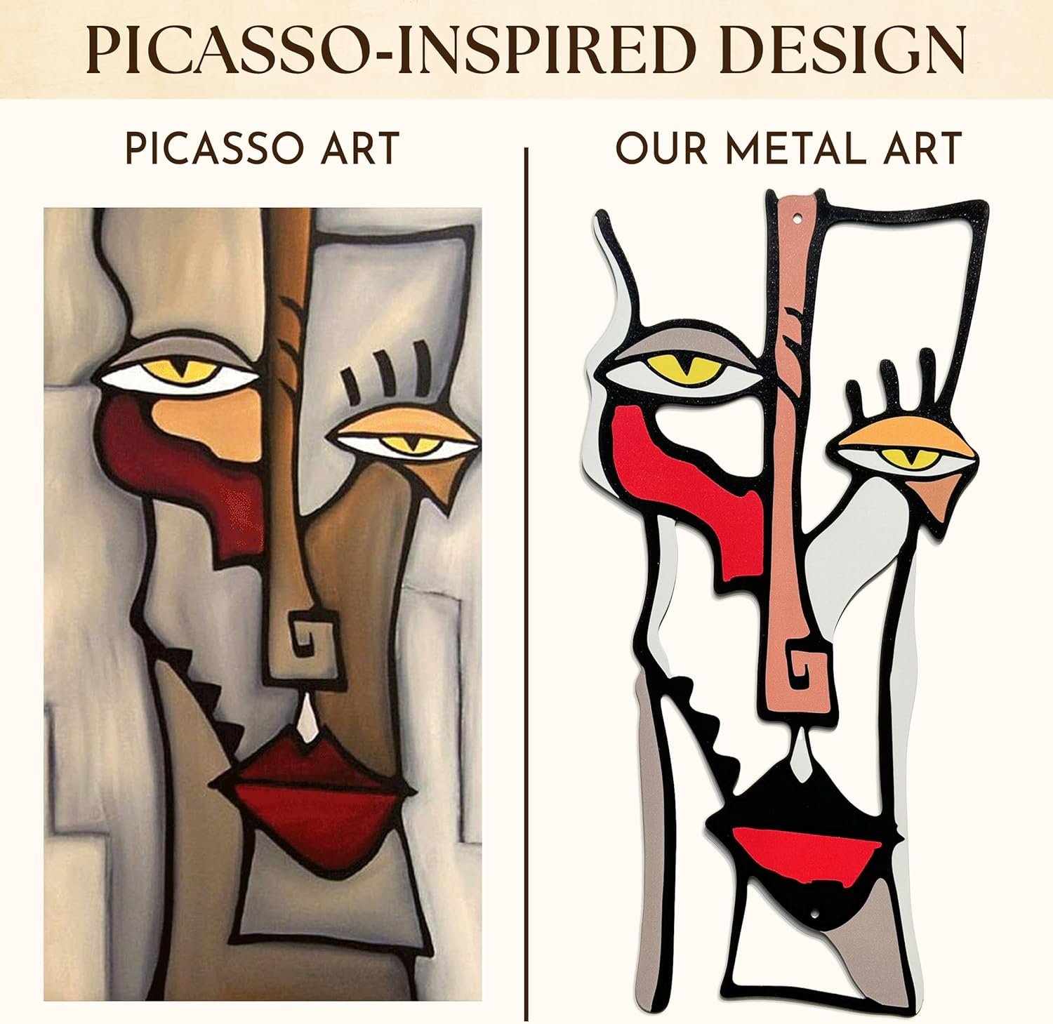 97 Decor Minimalist Metal Wall Art For Living Room - Pablo Picasso Wall Art Abstract Sculptures, Unique Midcentury Artwork Mid Century Modern Decor For Home Bedroom Bathroom - Image 4