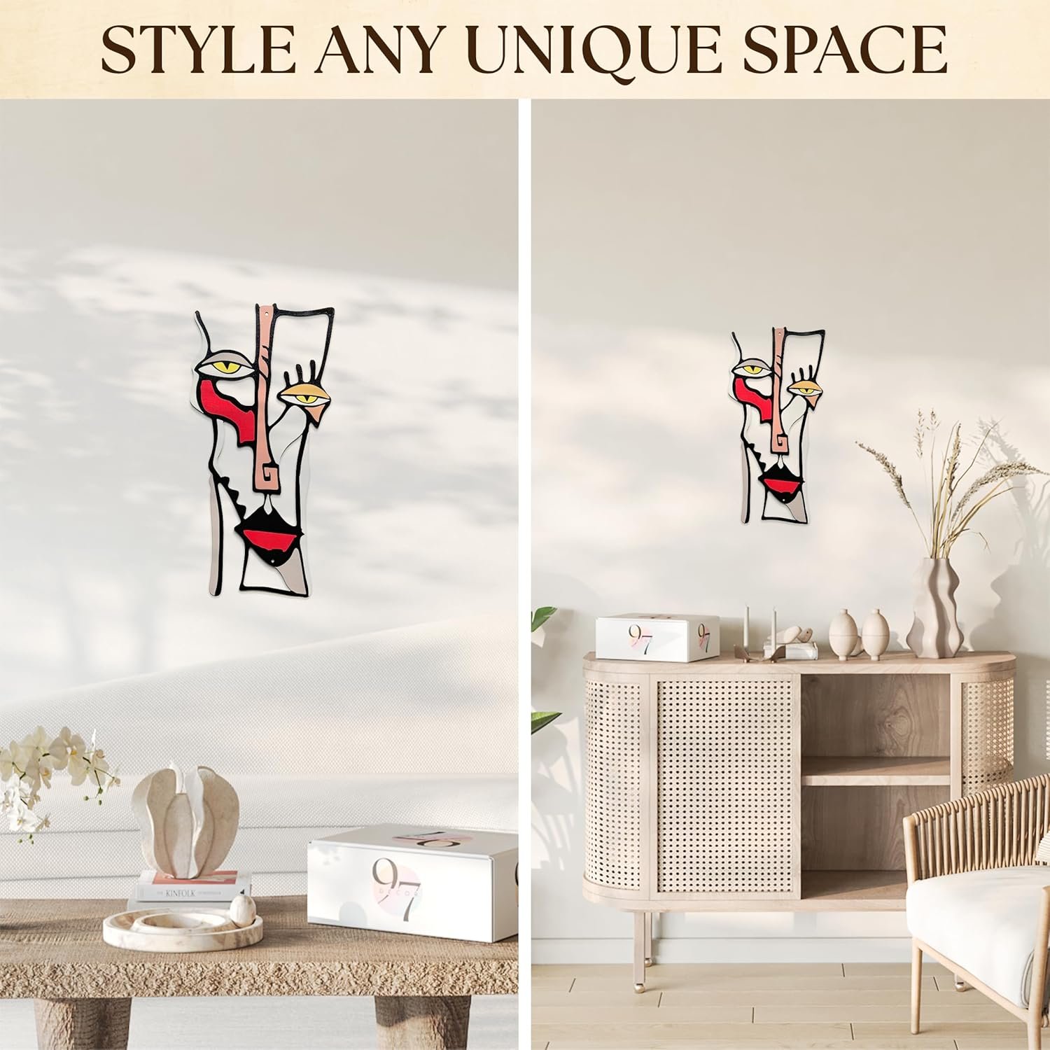 97 Decor Minimalist Metal Wall Art For Living Room - Pablo Picasso Wall Art Abstract Sculptures, Unique Midcentury Artwork Mid Century Modern Decor For Home Bedroom Bathroom - Image 5