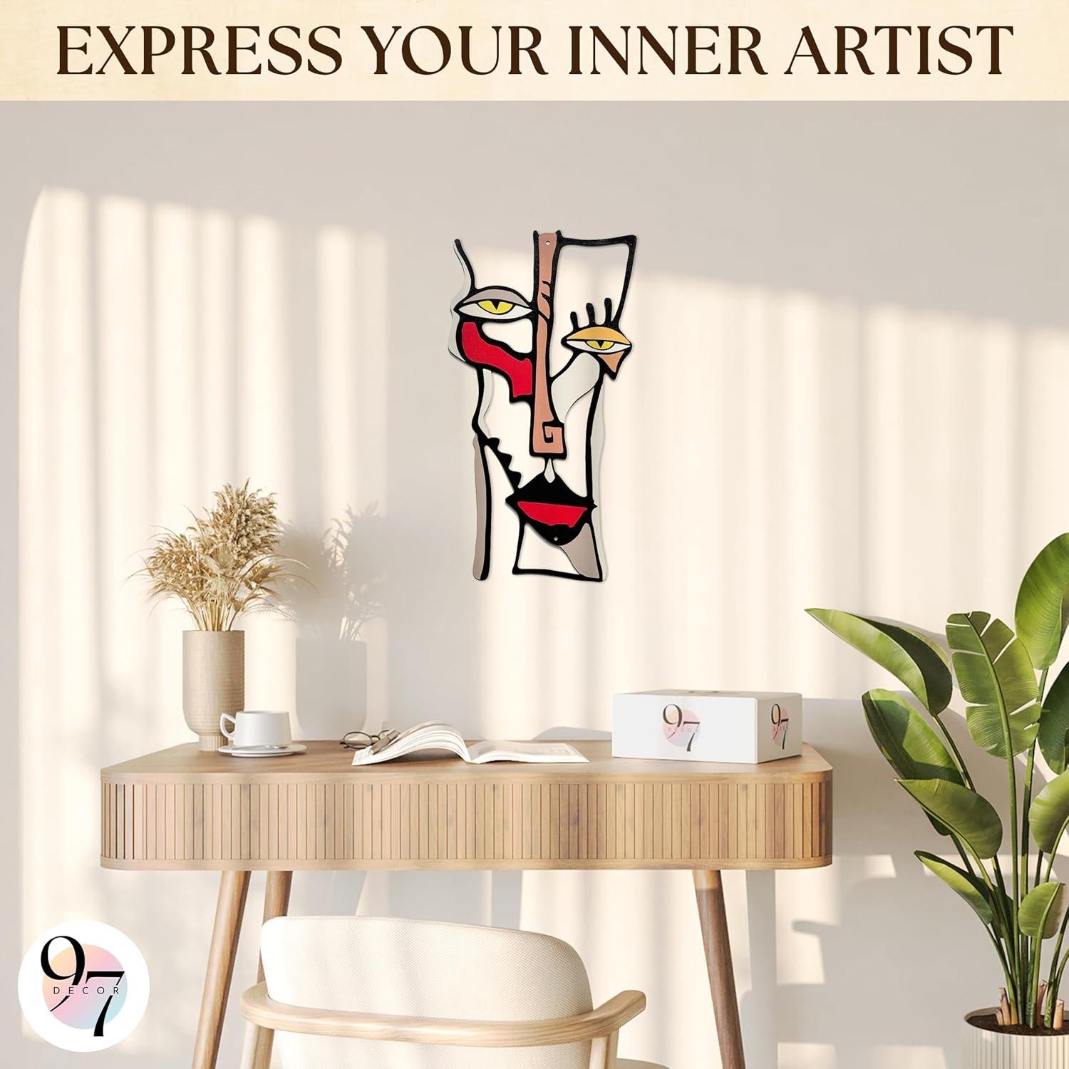 97 Decor Minimalist Metal Wall Art For Living Room - Pablo Picasso Wall Art Abstract Sculptures, Unique Midcentury Artwork Mid Century Modern Decor For Home Bedroom Bathroom - Image 6