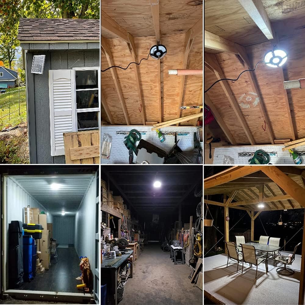 HULPPRE Solar Shed Light,Indoor&Outdoor with Remote,Daytime or Night | 136leds,Bright,IP65 Waterproof, For Barn,Chicken Coop,Workshop,Patio,Garden,Yard,Gazebo - Image 5