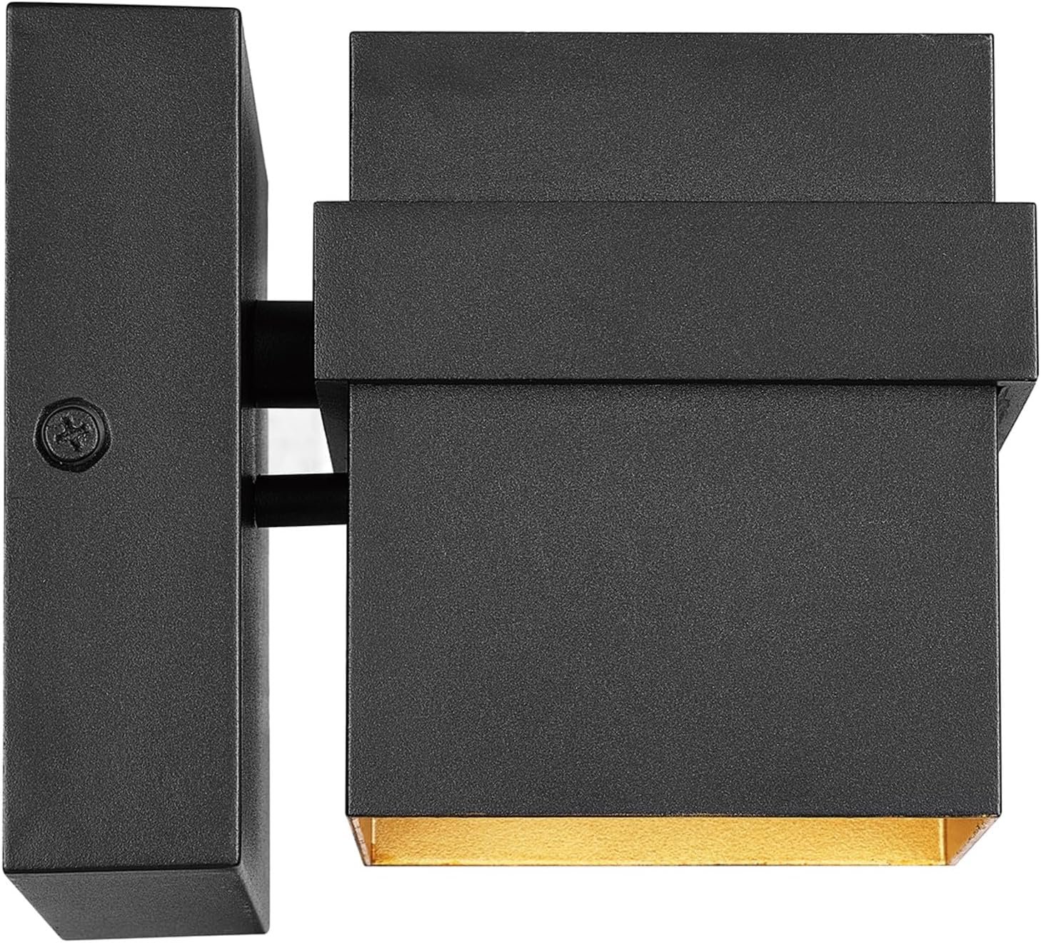Globe Electric 60000022 11.5W LED Integrated Outdoor Wall Sconce, Matte Black, Gold Accent, 400 Lumens, 3000 Kelvins, 90 CRI, Front or Back Porch Decor, Modern Minimalist Exterior Lighting - Image 5