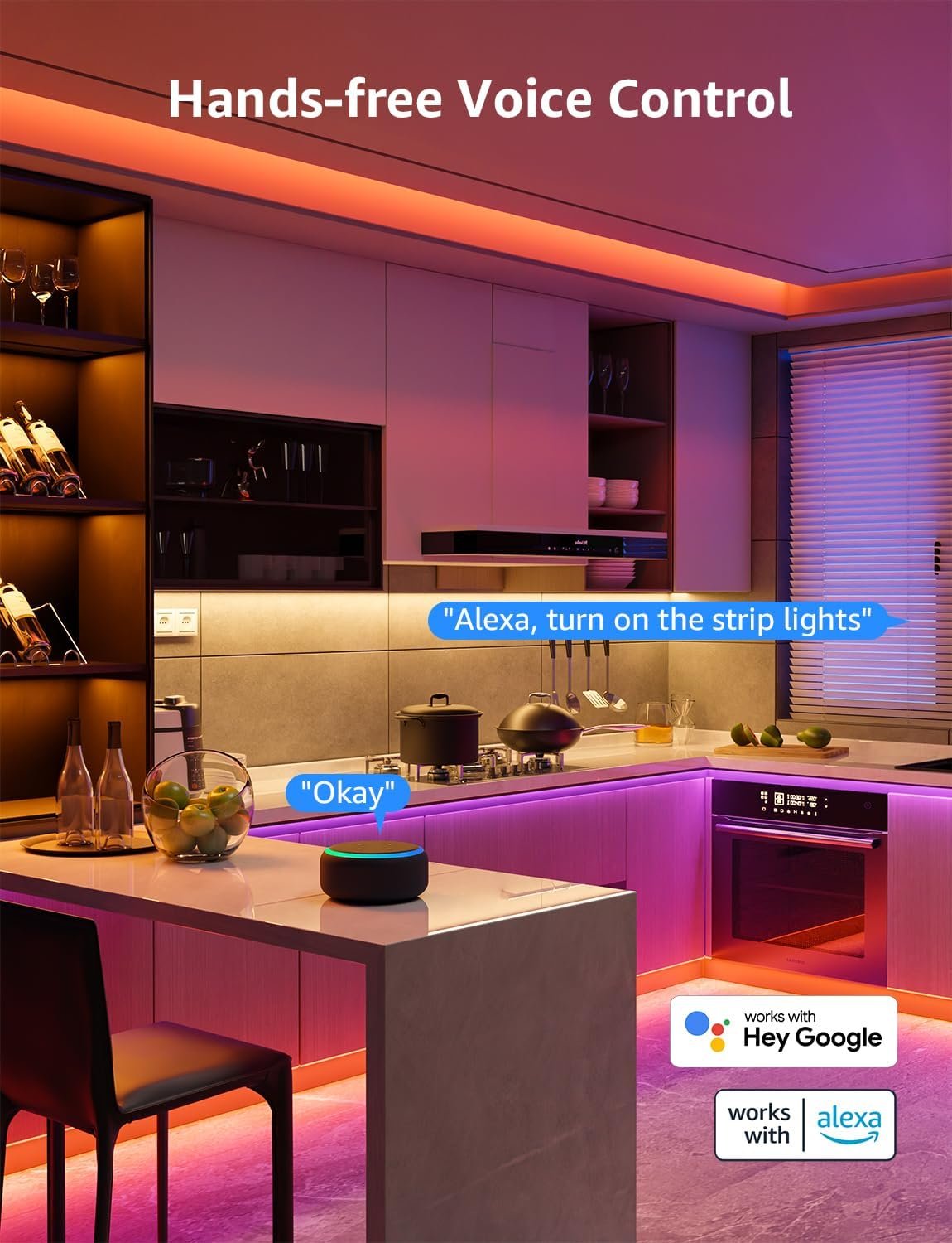 Lepro SE1 AI Smart LED Strip Lights - 65.6ft RGB Color Changing Light Strips with APP Control, AI Generated Lighting, Music Sync, 2.4GHz Wi-Fi & Bluetooth LED Lights for Home Decor (No Remote) - Image 6