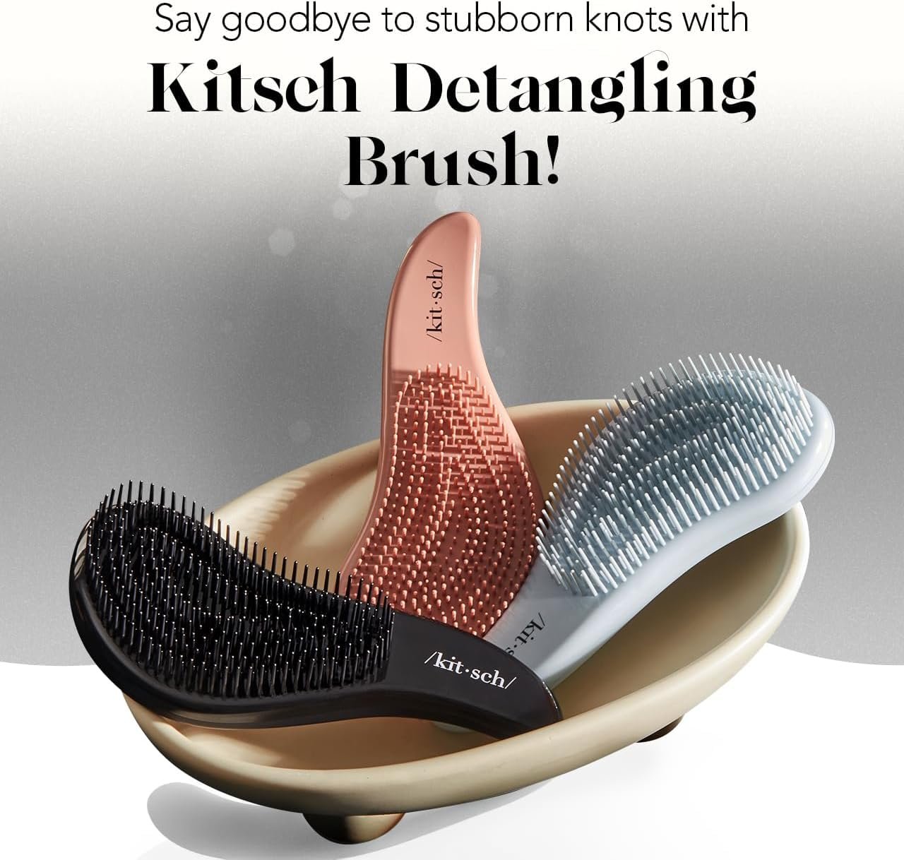 Kitsch Detangler Brush – Gentle Curly Hair Brush with Flexible Bristles for All Hair Types - Wet or Dry | Detangling Hair Brushes for Women & Men, Hairbrush for Adults & Kids - Terracotta - Image 7