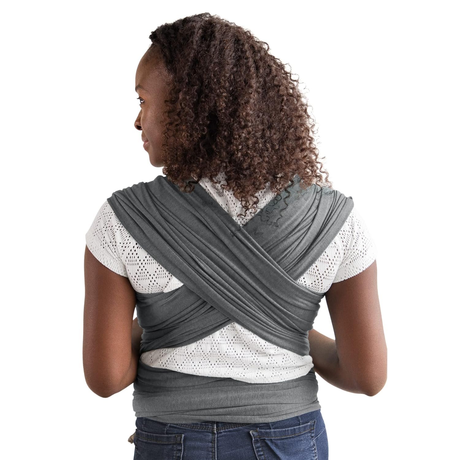 Moby Baby Wrap Carrier Element for Newborns to Toddlers (8-33lbs), Infant Sling Carrier, Ultra Lightweight & Hands Free Design, Adjustable for All Body Types (Asphalt) - Image 3