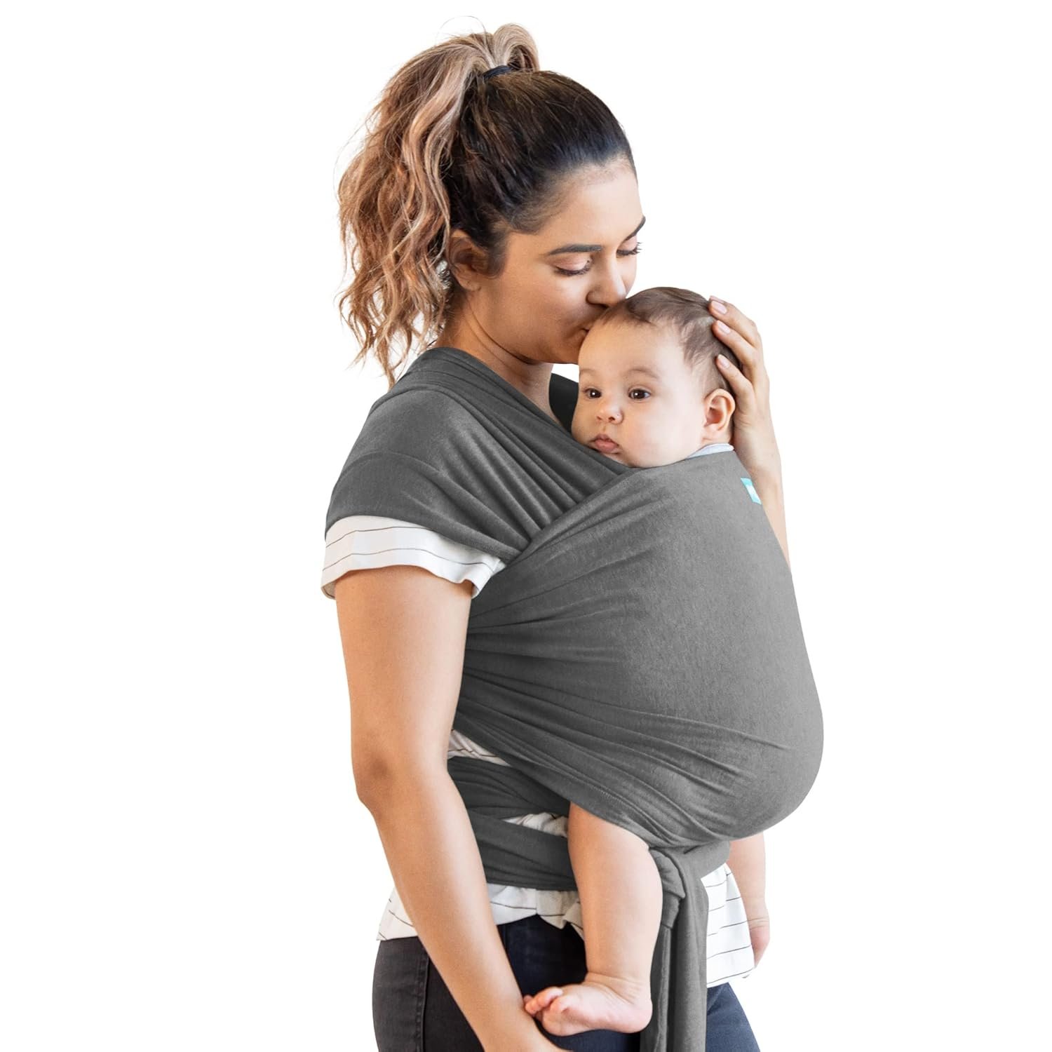 Moby Baby Wrap Carrier Element for Newborns to Toddlers (8-33lbs), Infant Sling Carrier, Ultra Lightweight & Hands Free Design, Adjustable for All Body Types (Asphalt) - Image 8