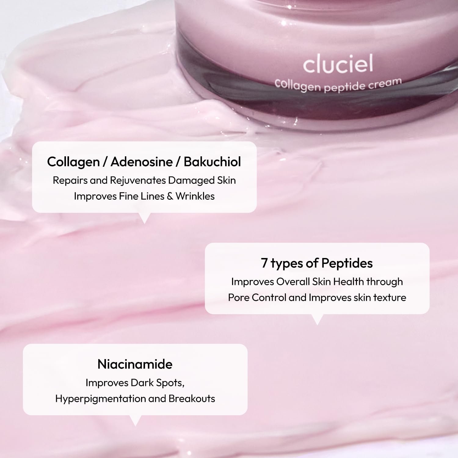Collagen Peptide Cream, Daily All-in-one Moisturizer for Glass Skin, Dark Spot, Pore Care, 24h Glow & Clear Skin, Korean Vegan Skincare for All Skin Types, 1.69 fl.oz - Image 7