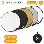K&F CONCEPT 5-in-1 Light Reflector with Handle Photography Light Blocking Photography Tent Circular Reflector Translucent Panel