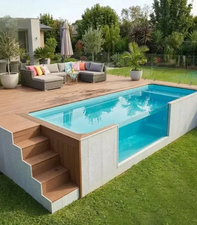 All-Weather Shipping Container Pool UV-Resistant and Anti-Corrosion Swimming Pool for Year-Round Outdoor Using 1