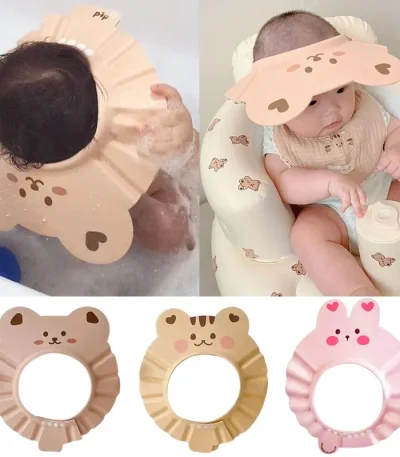 Adjustable Baby Shampoo Cap Soft Hair Wash Hat for Kids Bathing Shower Ear Hair Hat For 0-6 Years Children Head Cover Cap 1