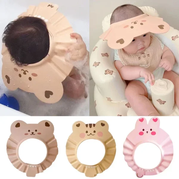 Adjustable Baby Shampoo Cap Soft Hair Wash Hat for Kids Bathing Shower Ear Hair Hat For 0-6 Years Children Head Cover Cap