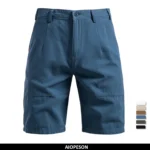 ‌AIOPESON 2025 Men’s 5-Inch Casual Shorts 100% Cotton Solid Elastic Waist Summer Comfy Beach Business Social Multi Colors
