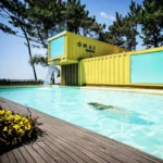 Shipping Container Pool Dive Glass Swimming Pools Perspective Box Pool Nice View Garden Villa Water Landscape Facility