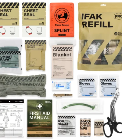 RHINO RESCUE IFAK Refill Kit Emergency Supplies Home Vehicle Camping Hiking Outdoor Backpacking Survival Prep Care Essentials 1