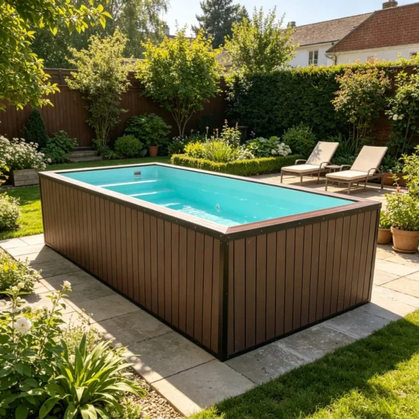 Customized Deep Leisure Glass Pool, Anti-rust Container Body, Fashion Inground Pool for Modern Home Style