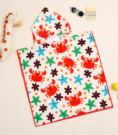 Happyflute Baby Hooded Towel 1Pc Summer Ultra-Soft Microfiber Bath Towel for Infant Toddler Kids Quick Dry Absorbent Baby Towel