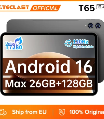 Teclast T65 Android 16 Tablet 13.4 inch 120Hz Max. 26GB RAM 128GB ROM 1920x1200 Unisoc T7280 Octa Core 8000mAh 4G LTE 1