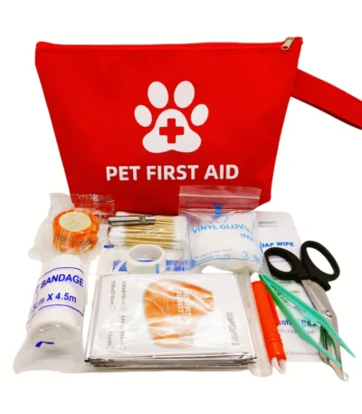 Pet Emergency Kit Dog Cat Travel Kit for Waterproof Resistant High Visibility Reflective First Aid Pouch Dog Camping Essentials 1