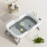 Portable Foldable Baby Bathtub Display Wall Mount Collapsible Infant Shower Tub Space Saving Kids Bath Basin for Newborn Toddler