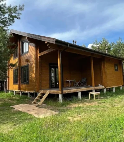 Wood Cottage Mobile Shipping Container House Wooden Prefabricated Modular Tiny Log House for Garden Building 1