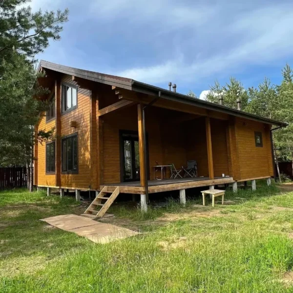 Wood Cottage Mobile Shipping Container House Wooden Prefabricated Modular Tiny Log House for Garden Building